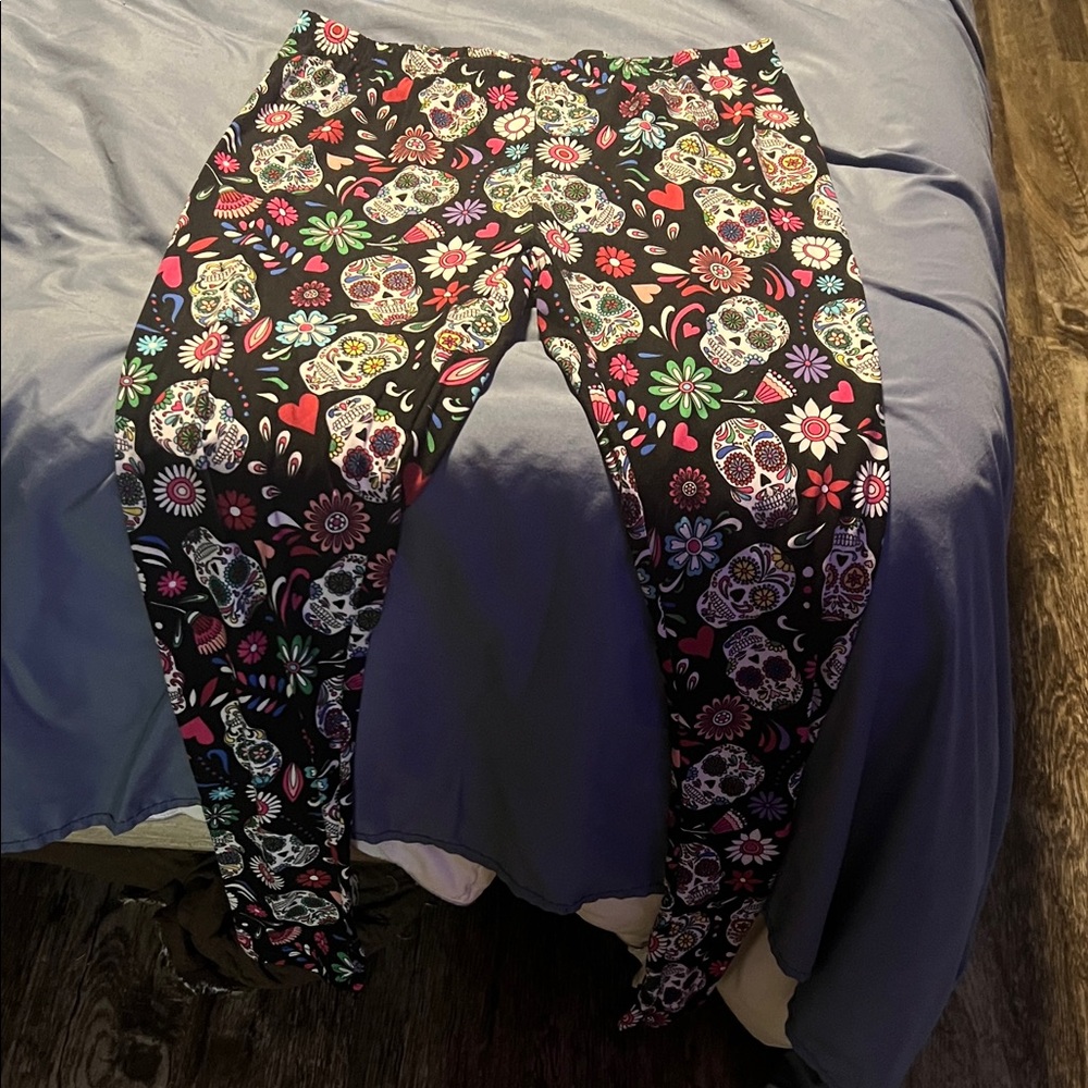 Colorful Skull Print ladies Leggings